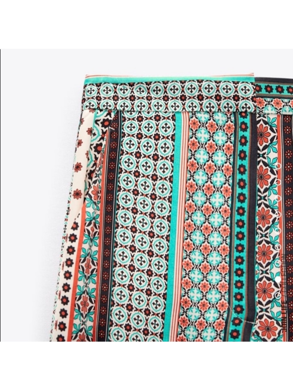 ZARA Retro Patchwork Printed Multicolor Satin-Effect Blazer and matching pants - Picture 10 of 10